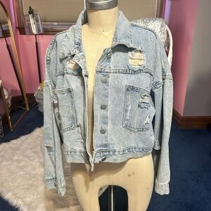 Distressed Light Blue Denim Jacket